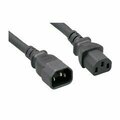 Swe-Tech 3C Computer / Monitor Power Extension Cord, Black, C13 to C14, 14AWG, 15 Amp, 1 foot FWT10W2-02201